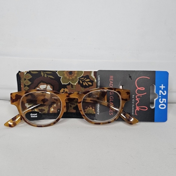 New Womens Wink ICU Eyewear Rocklin Tortoise Reading Glasses With Case +2.50 - Picture 3 of 11